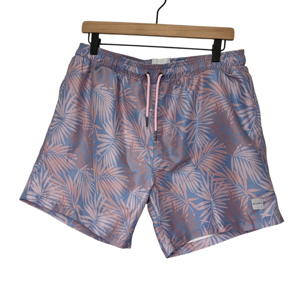 Allfenix Men's Palm Pattern Pink Blue Swim Trunks - XL Australia‎